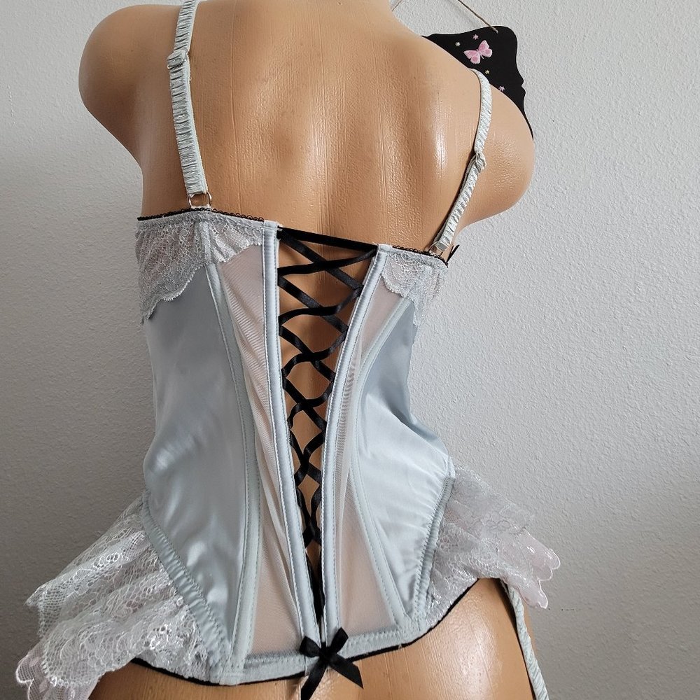 1229 36 C VICTORIA'S SECRET Blue Lace Bustier NWT